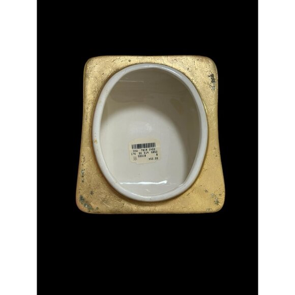 Luxe Gold Leaf Antiqued Bathroom Vanity Decor Lidded Canister Set Neiman Marcus - Picture 3 of 16